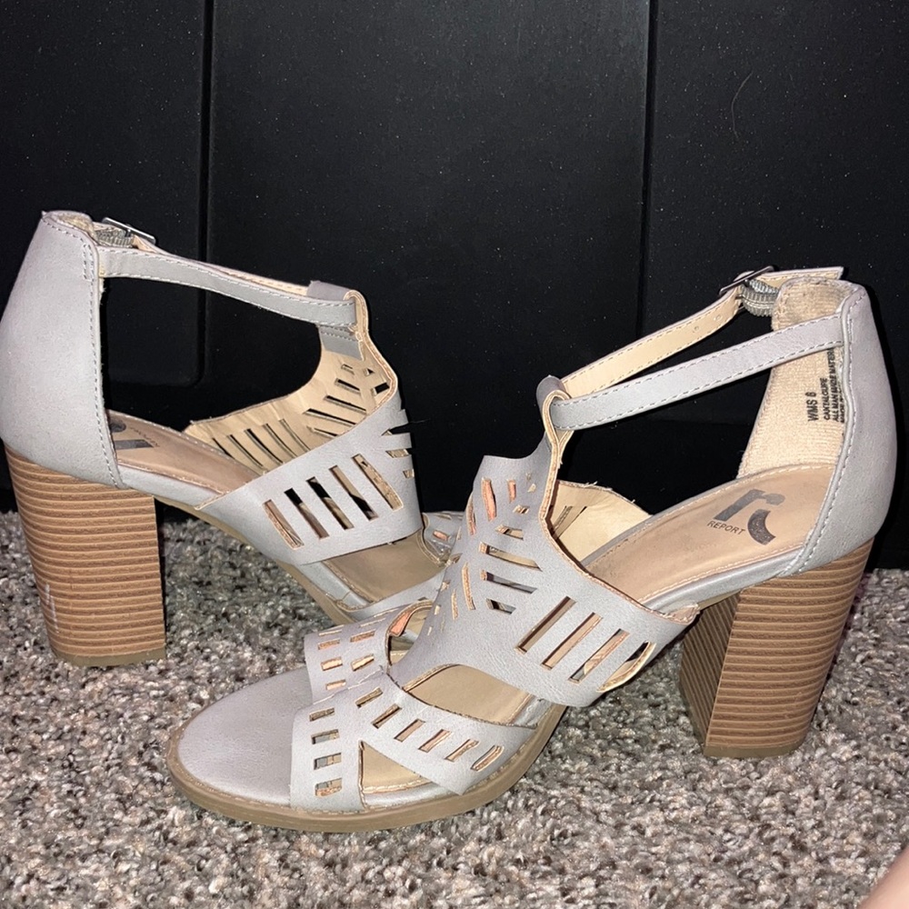 Women’s Gray Block 3.5” Heels Size 8